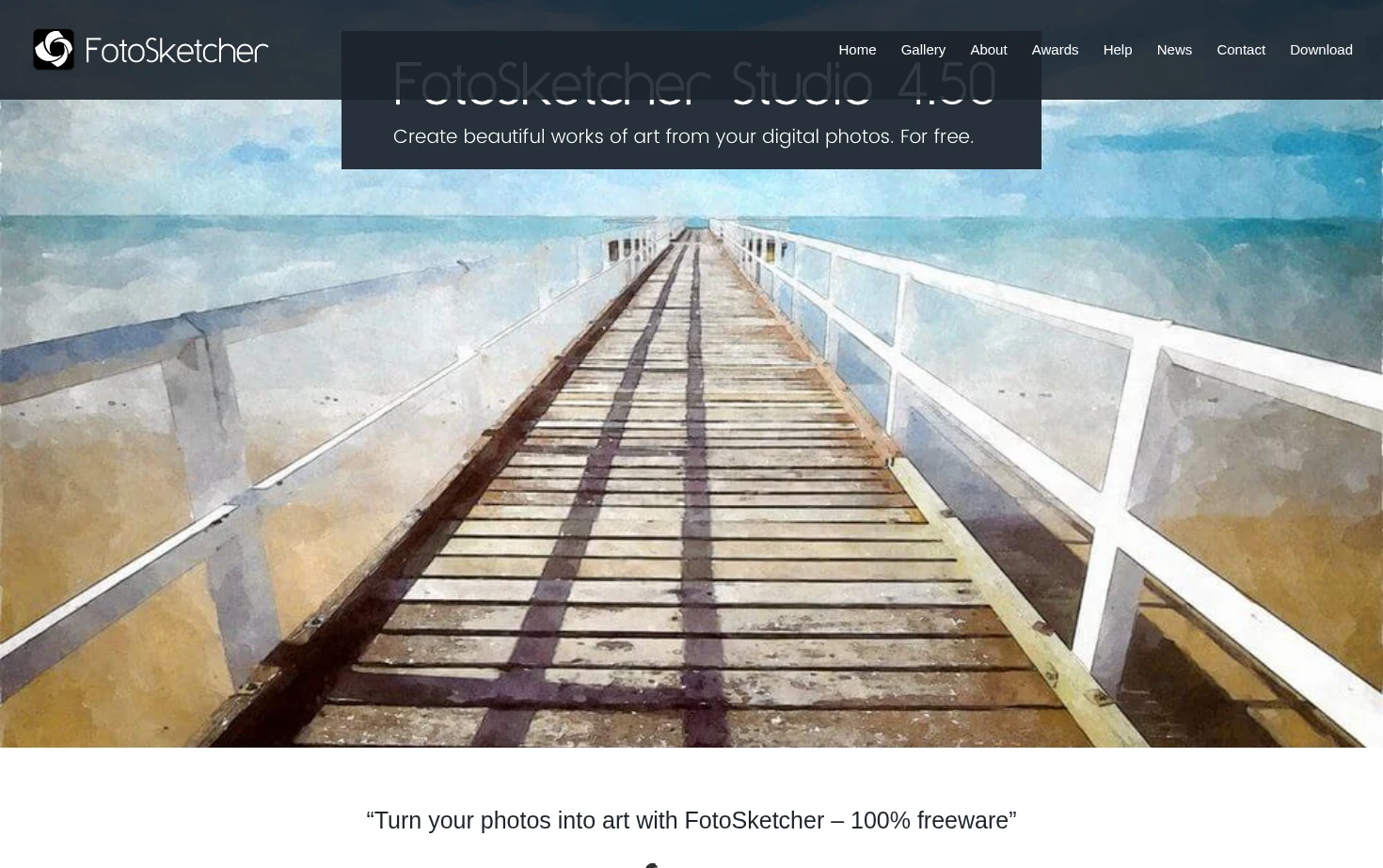 FotoSketcher 页面快照